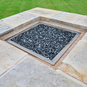 Freeform pool, Water Feature, Sun Shelf, Fire Pit and Pergola