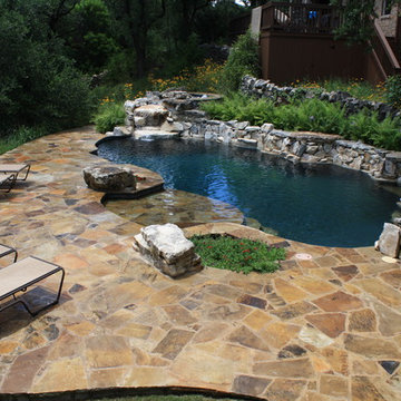 Freeform with large Flagstone deck