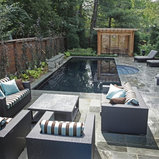 Cocktail Pool With Fountains And Fire Features Contemporary Pool Jacksonville By My Ty Design Houzz