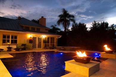 Example of a classic pool design in Orange County