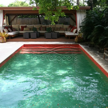 Green & red glass tile pool
