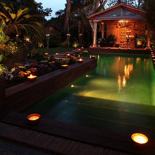 Green swiming pool and pool house