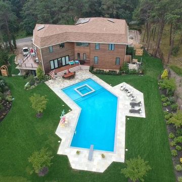 Gunite Swimming Pool & Complete Backyard Design in Southampton, NY