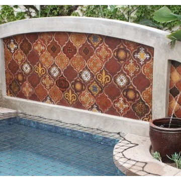 Handmade Ceramic Tiles Pool Backsplash