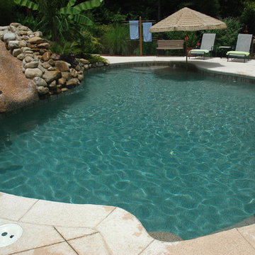 Hidden slide and tropical pool!