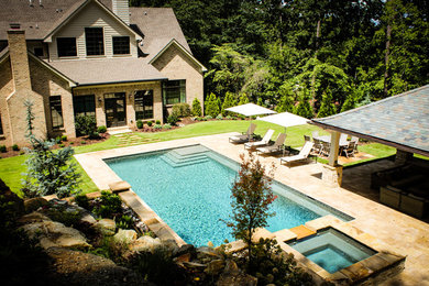 Pool - rustic pool idea in Atlanta