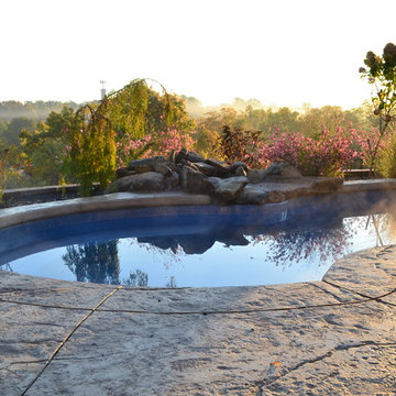 Hillside Stamped Concrete Pool