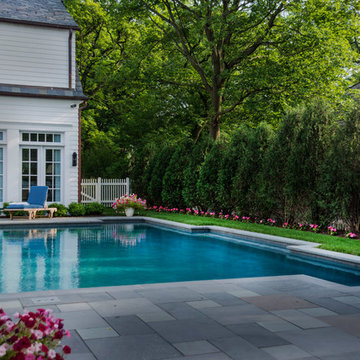 Hinsdale, IL Pool with Offset Stairs and Bench
