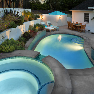Holmby Pool, Spa, Terraced Retaining Walls and Terraced Patio