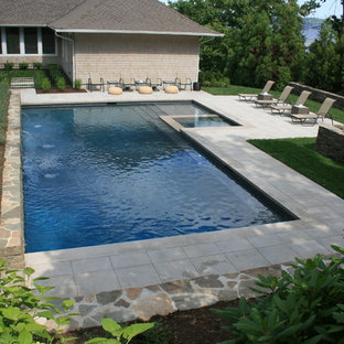 75 Most Popular L-shaped Swimming Pool with a Hot Tub Design Ideas for ...