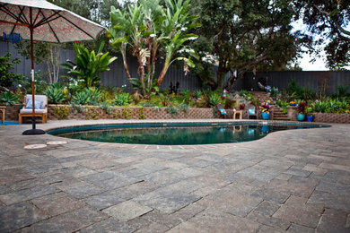 Inspiration for a craftsman pool remodel in San Diego
