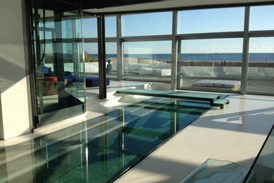Indoor Gunite Pool with Glass Bridge