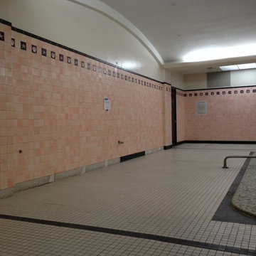 Indoor pool ca 1910 - reproduced tile (left side wall)
