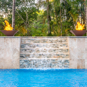 Infinity Edge Freeform Backyard Resort-Style Pool in Parkland Florida
