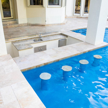 Infinity Edge Freeform Backyard Resort-Style Pool in Parkland Florida
