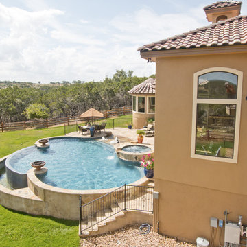 Infinity Pool With Beach Entry in Bulverde Texas