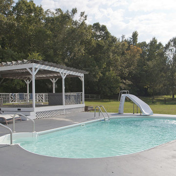 Inground pool with Private Pergoia at 307 Bacon RD Rougemount NC Exquisite Horse