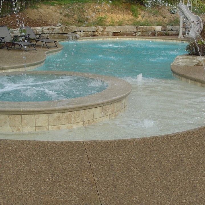 Exposed Aggregate Concrete Pool Deck Photos & Ideas Houzz
