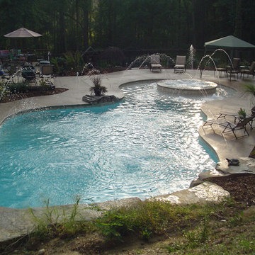 Inground Swimming Pool Deck around Gunite Pool in White Lake