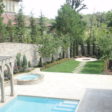 italianate pool, terracing, and sculpture garden