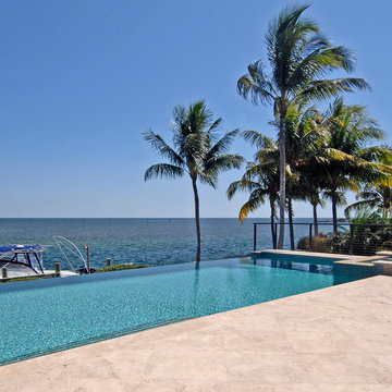 Key Largo 4, FL Residential Pool & Spa Combo, Infinity Edge with Water Features