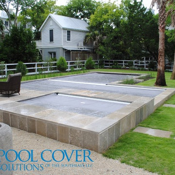L Shaped Pool with two automatic covers