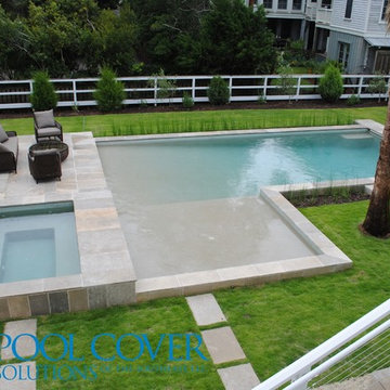L Shaped Pool with two automatic covers
