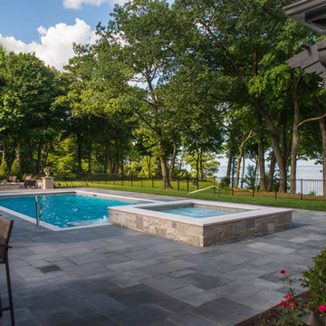 Lake Bluff, IL Swimming Pool, Spa, and Sunshelf with Bubblers