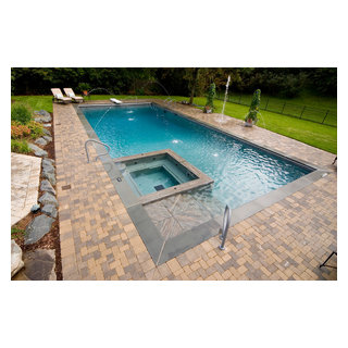 Lake Forest Pool With Custom Mosaic Tile Interior Spa - Traditional 