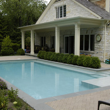 Lake Forest Swimming Pool With Large Sunshelf