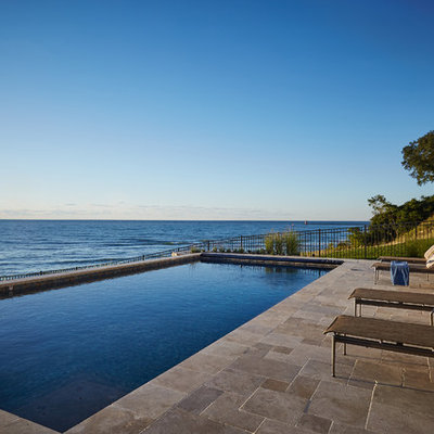 Pool - contemporary rectangular pool idea in Grand Rapids