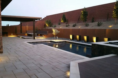 Example of a minimalist pool design in Las Vegas