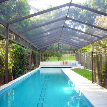 Lap pool screen enclosure perfect when living in a leafy suburb