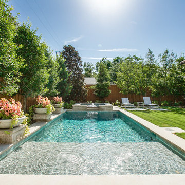 Large Outdoor Pool with Water Feature