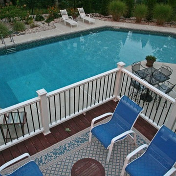 Lazy L Inground Pool with Diving Board