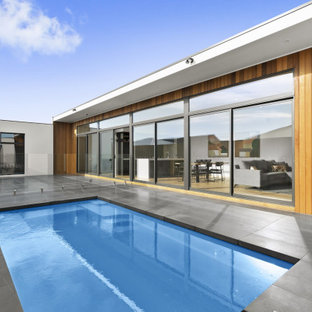 This is an example of a small contemporary courtyard rectangular pool in Geelong.