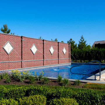 Long Grove, IL Swimming Pool with Raised Wall Water Feature