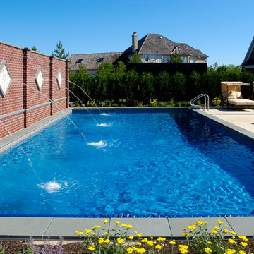Long Grove, IL Swimming Pool with Raised Wall Water Feature