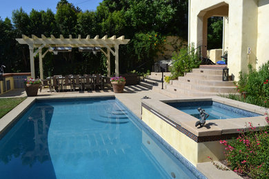 Inspiration for a mediterranean pool remodel in Los Angeles