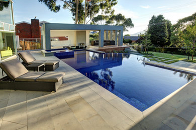 Modern swimming pool in Melbourne.