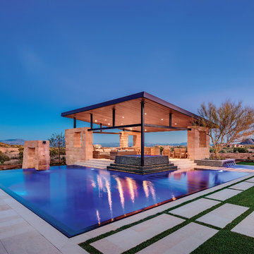 Majestic Santa Barbara Stone Veneer Pool - Coronado Manufactured Stone Veneer