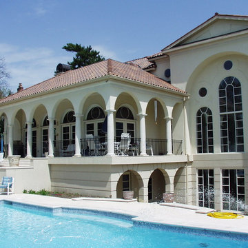 Mediterranean Style Deck and Pool
