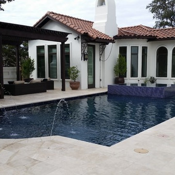 Mediterranean Style Estate Pool (Huntington)