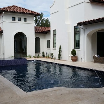 Mediterranean Style Estate Pool (Huntington)
