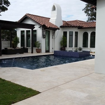Mediterranean Style Estate Pool (Huntington)