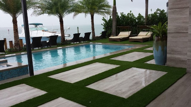 Contemporary Swimming Pool by Monster Grass Artificial Turf & Ivy