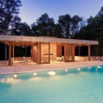 Mid century modern poolhouse