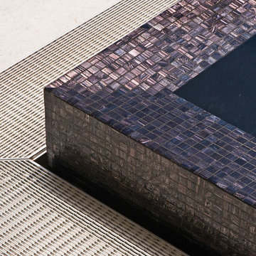 Modern black pool with glass mosaic