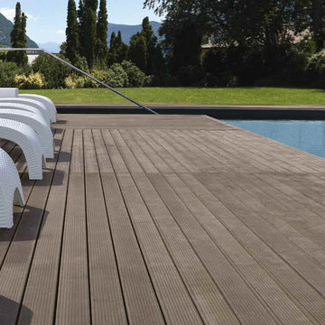Modern brown pool deck
