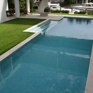 Modern glass tile pool